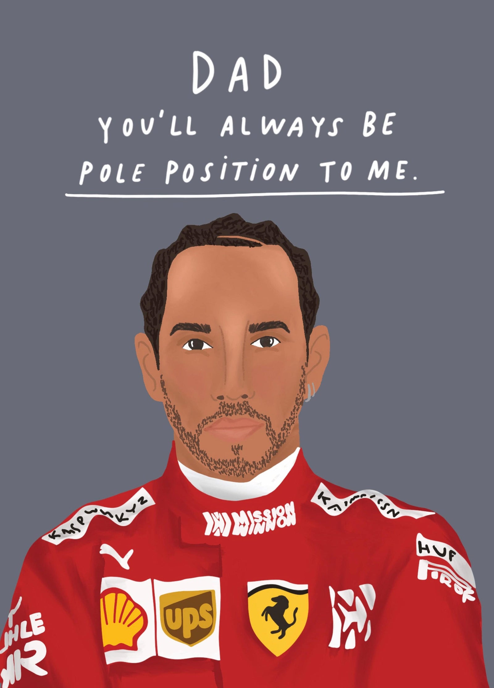 Lewis Hamilton Pole Position Father's Day Card
