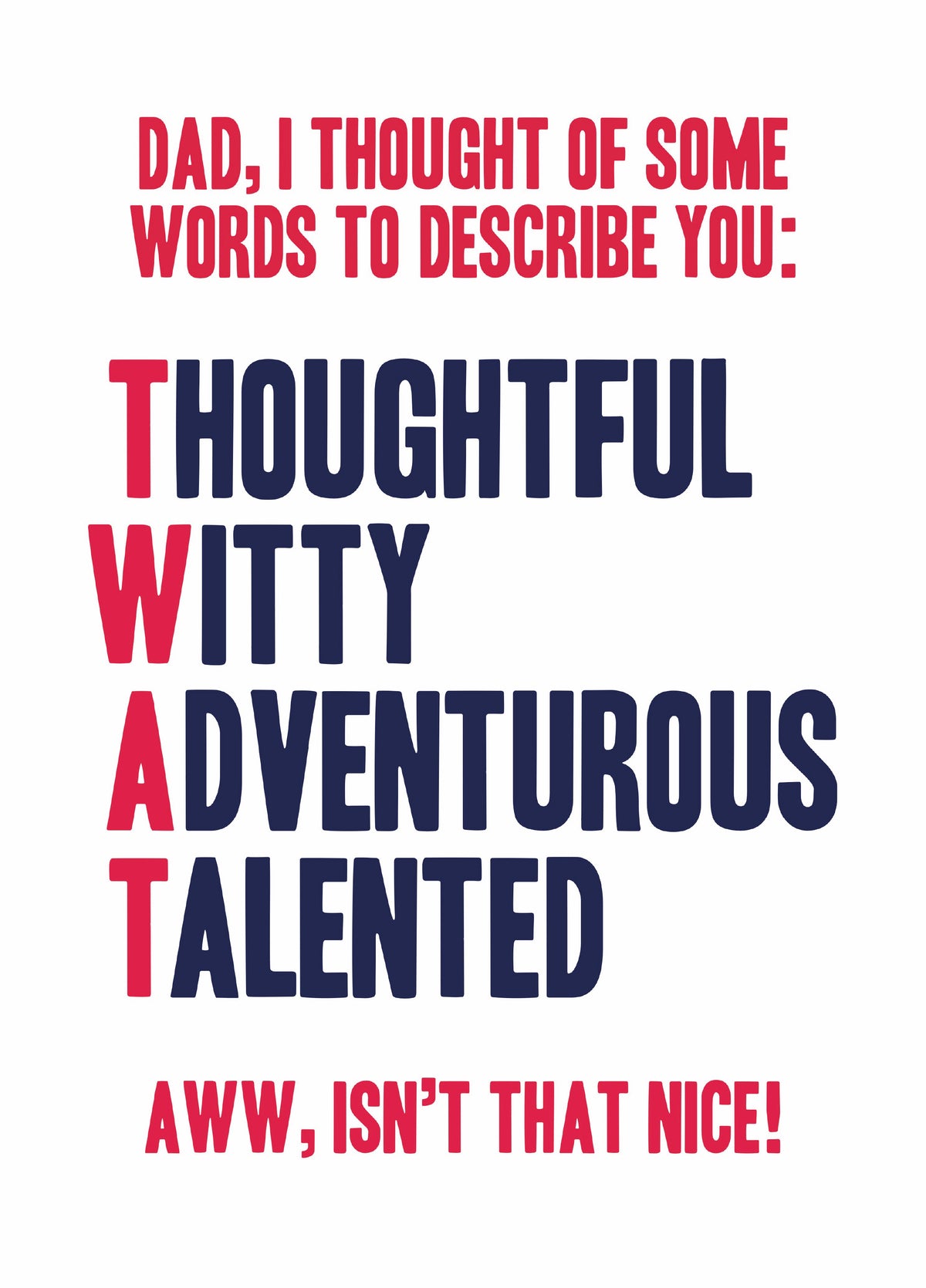 Twat Type Father's Day Card