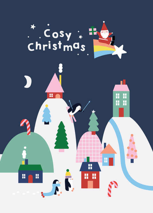 Cosy Village Christmas Card