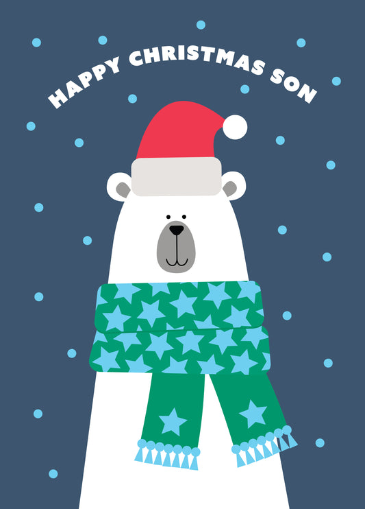 Son Polar Bear Christmas Card