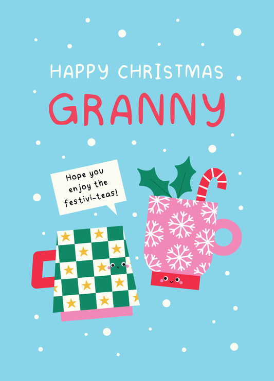 Granny Festivi-teas Christmas Card
