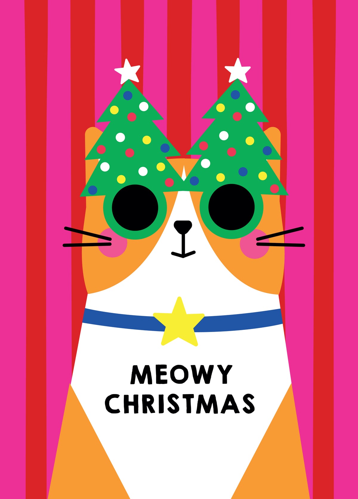 Stripy Meowy Christmas Card