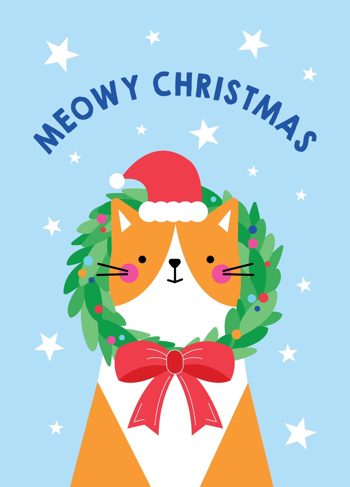 Starry Meowy Christmas Card