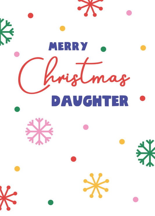 Daughter Snowflakes Christmas Card