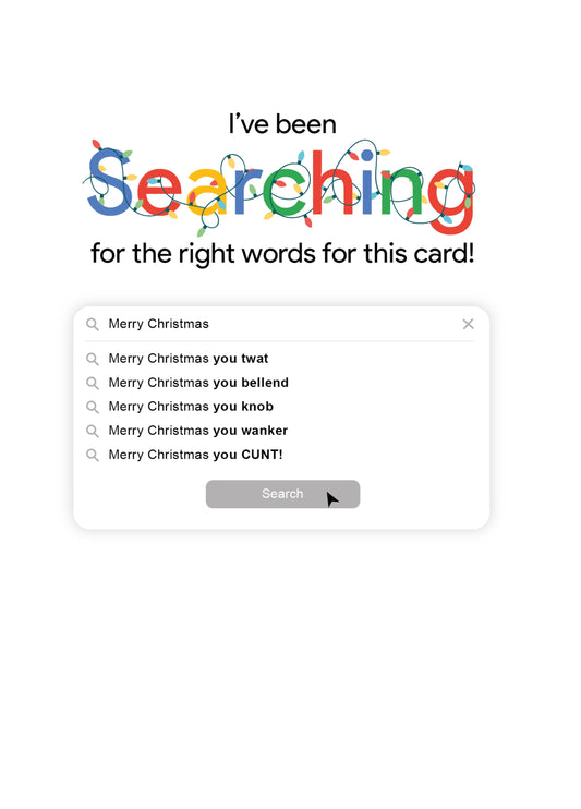 Searching For The Right Words Christmas Card