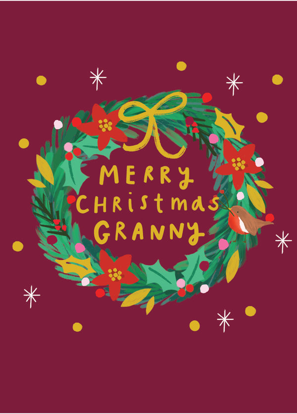 Granny Christmas Wreath Card