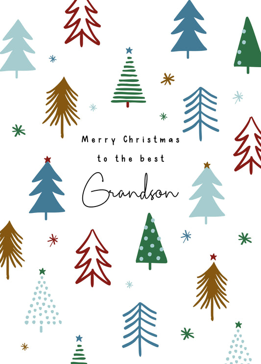 Grandson Trees Christmas Card