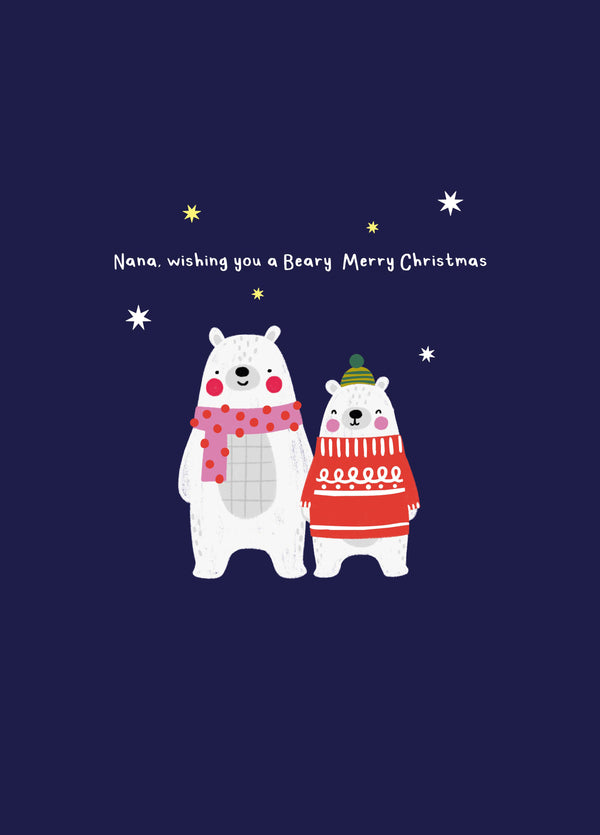 Nana Beary Merry Christmas Card