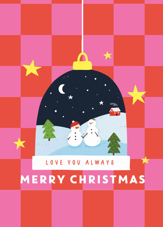 Love Always Snow Globe Christmas Card