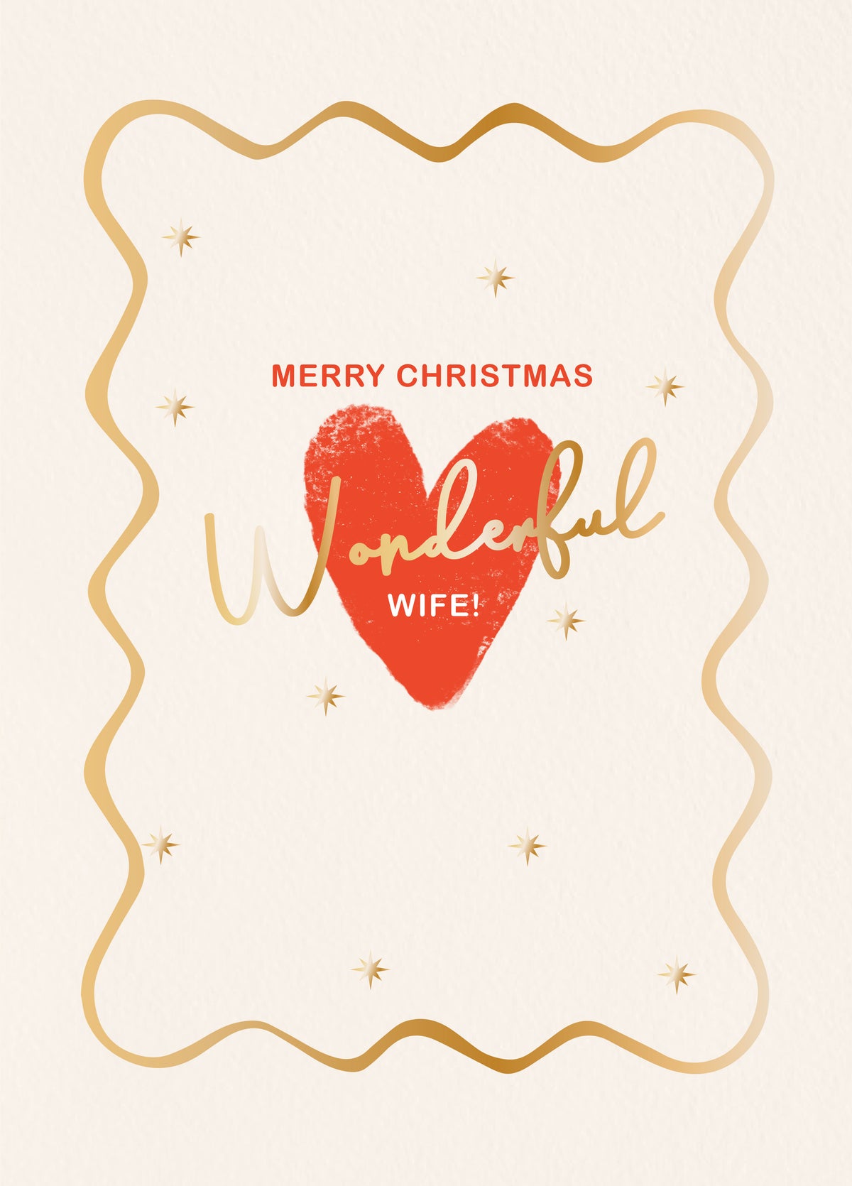Wonderful Wife Heart Christmas Card