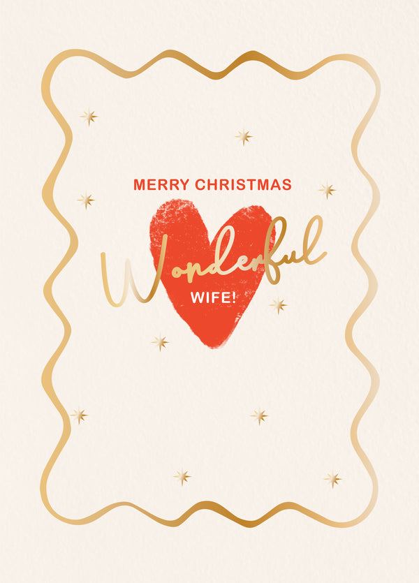 Wonderful Wife Heart Christmas Card