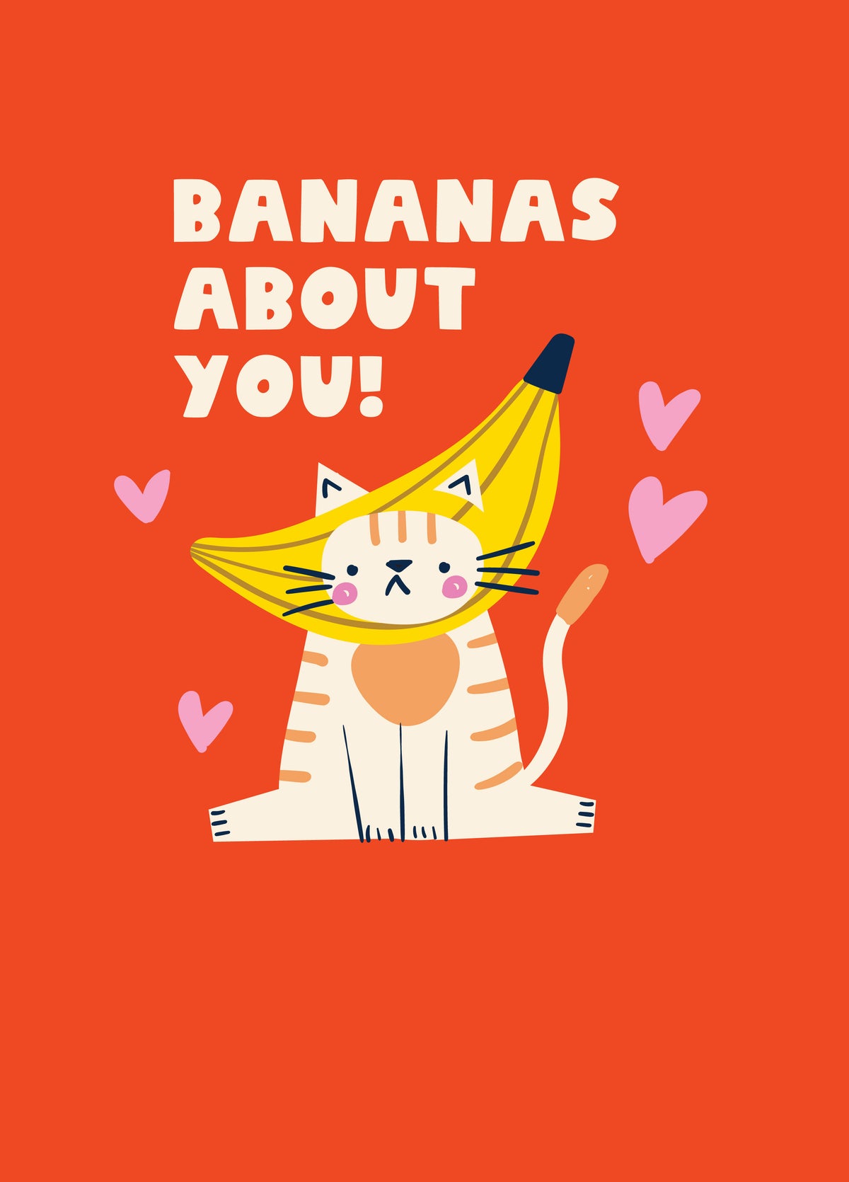 Banana Cat Valentine's Card