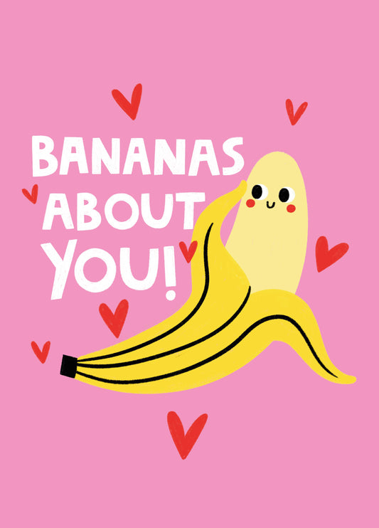 Bananas About You Valentine's Card
