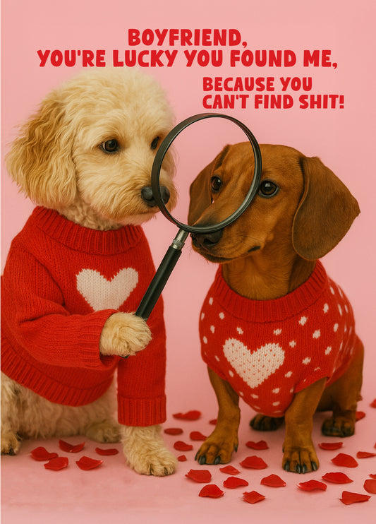 Boyfriend Can't Find Shit Valentine's Card