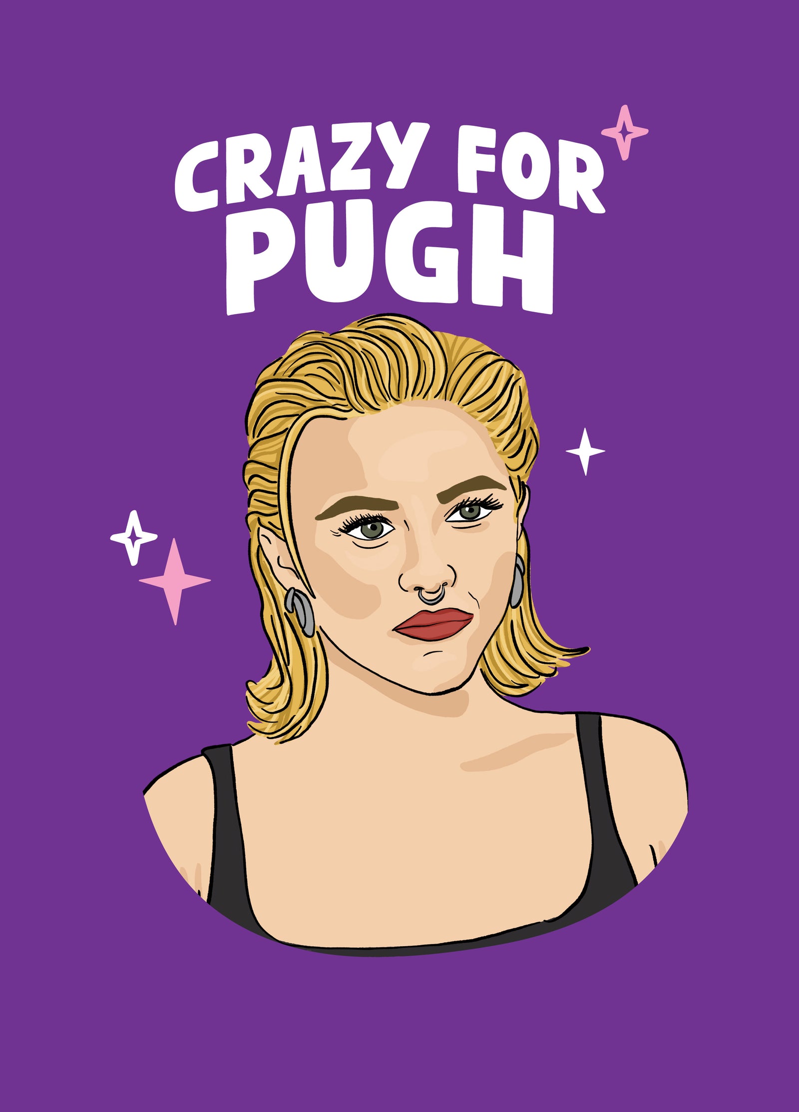 Crazy For Pugh Valentine's Card