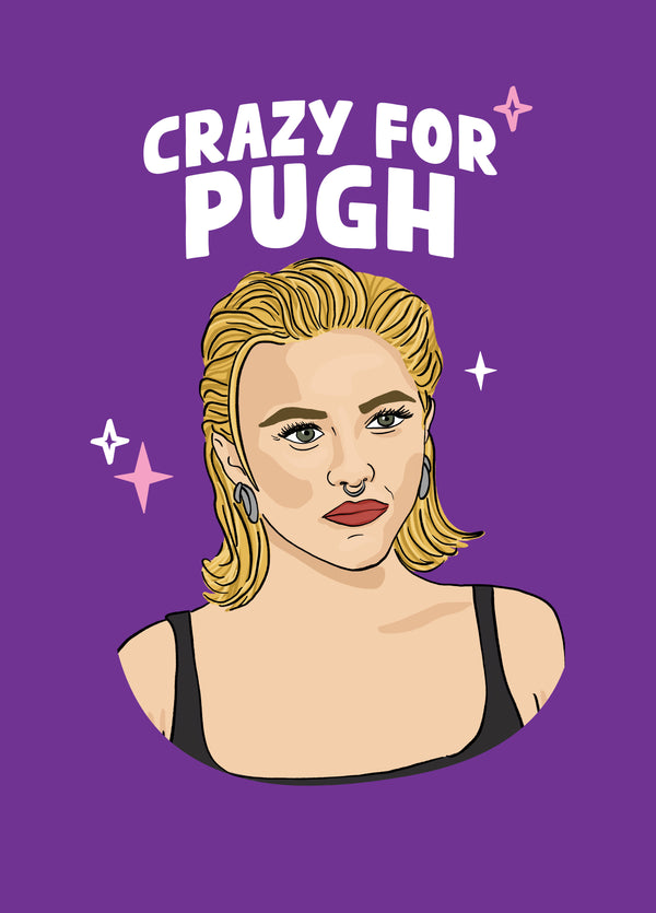 Crazy For Pugh Valentine's Card