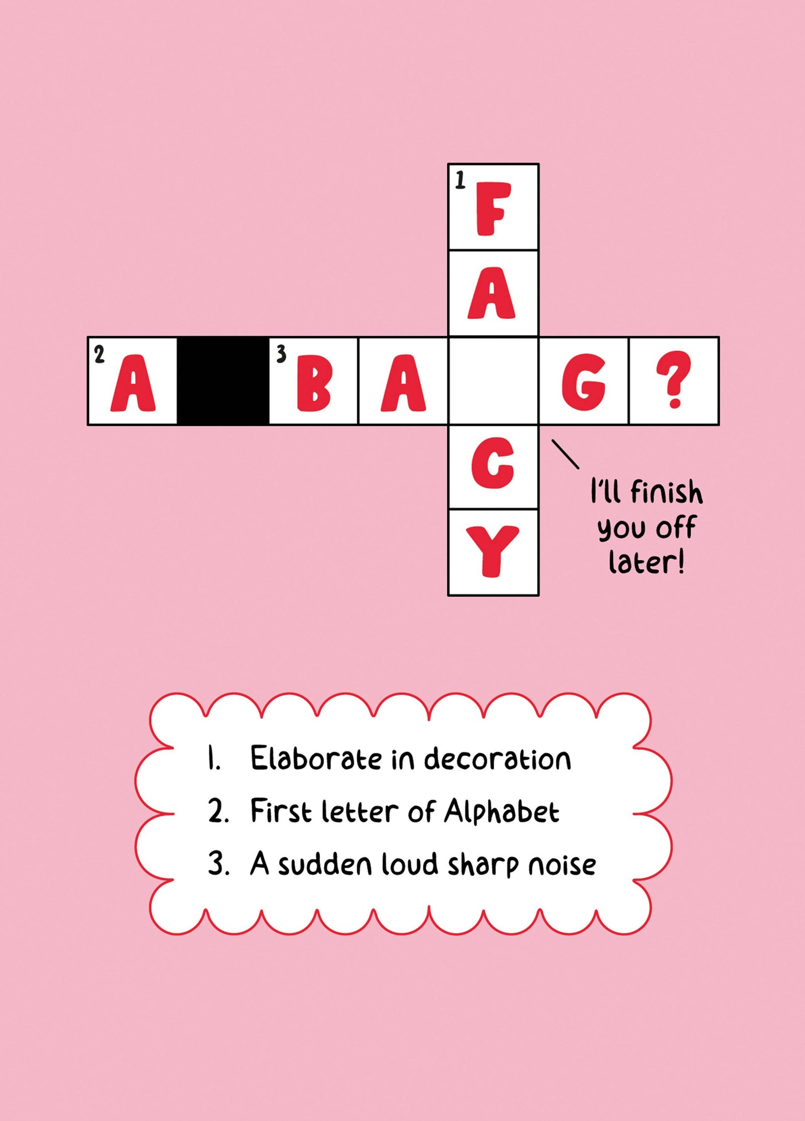 Naughty Crossword Valentine's Card