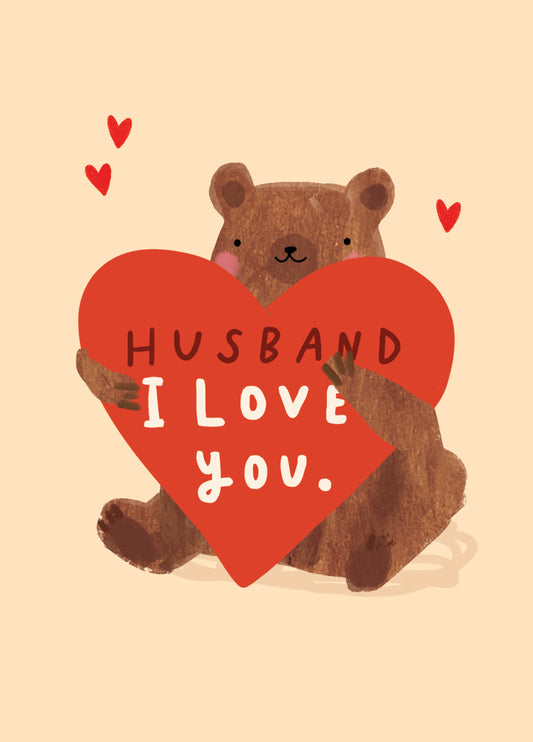 Husband Love Bear Valentine's Card