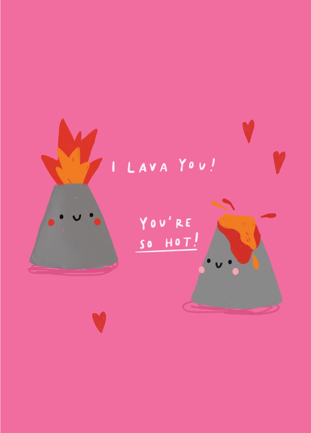 Lava You Volcano Valentine's Card