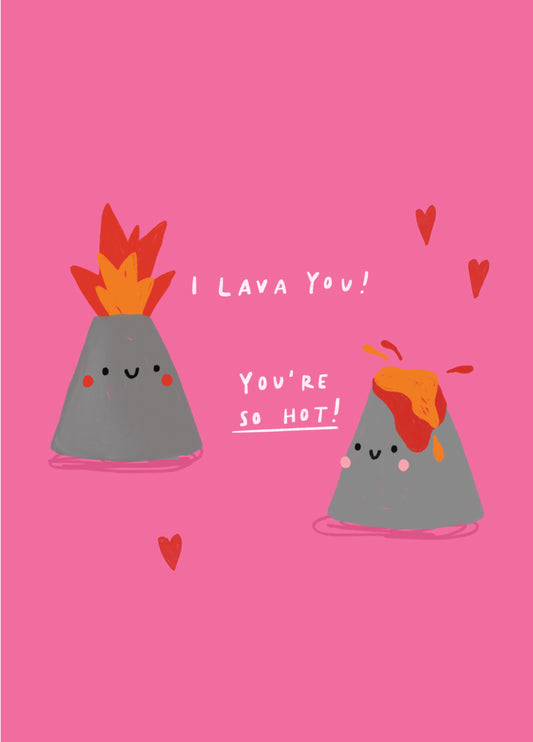 Lava You Volcano Valentine's Card