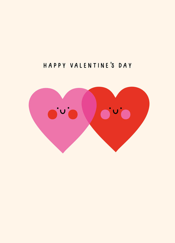 Overlapping Hearts Valentine's Card