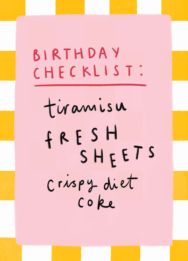 Birthday Checklist Card