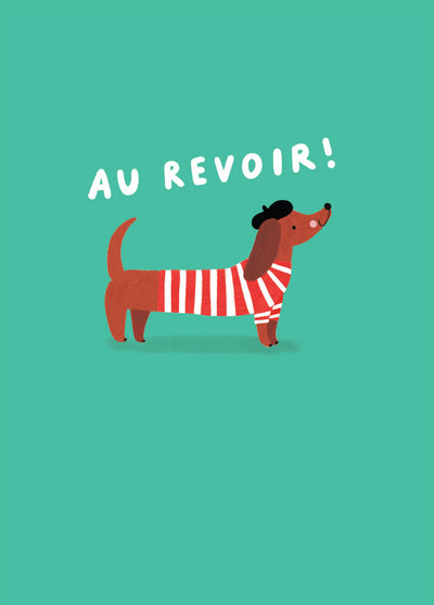Au Revoir Sausage Dog Card