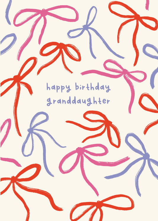 Granddaughter Bows Birthday Card