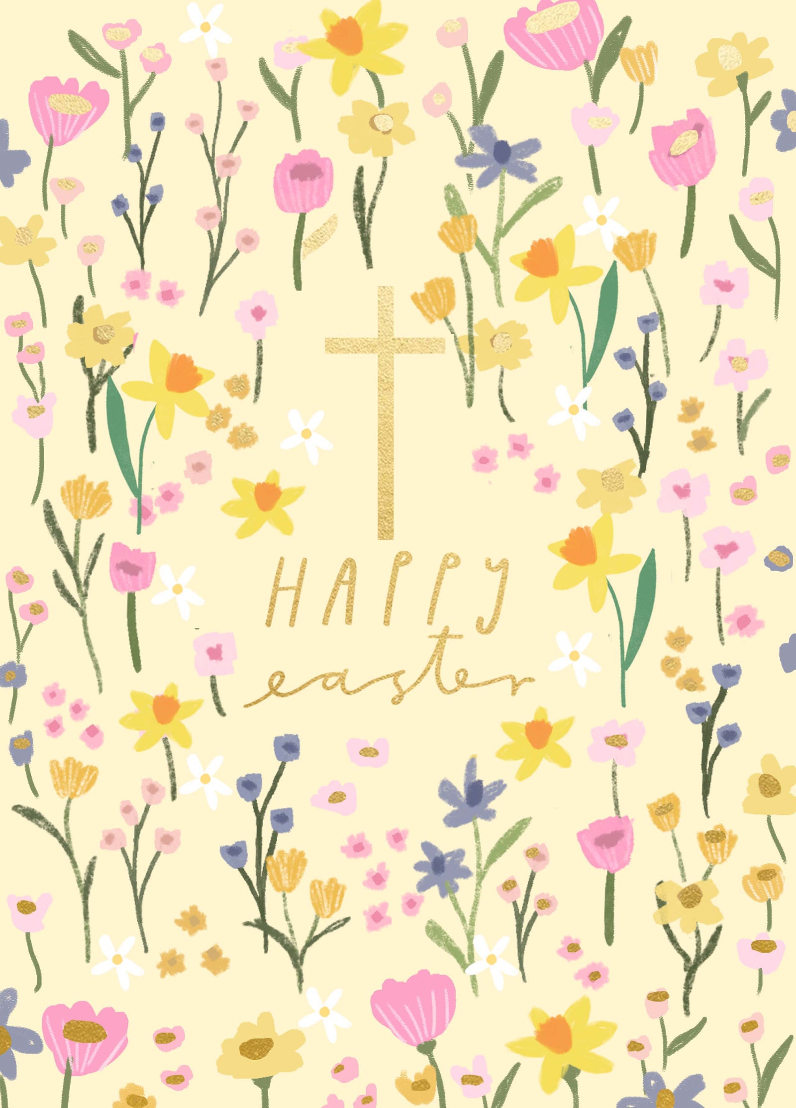 Ditsy Floral Cross Card