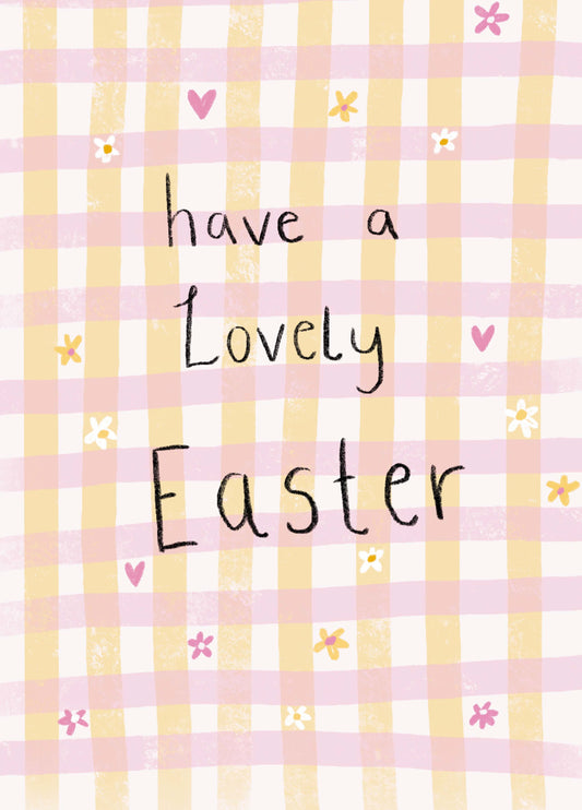 Gingham Lovely Easter Card
