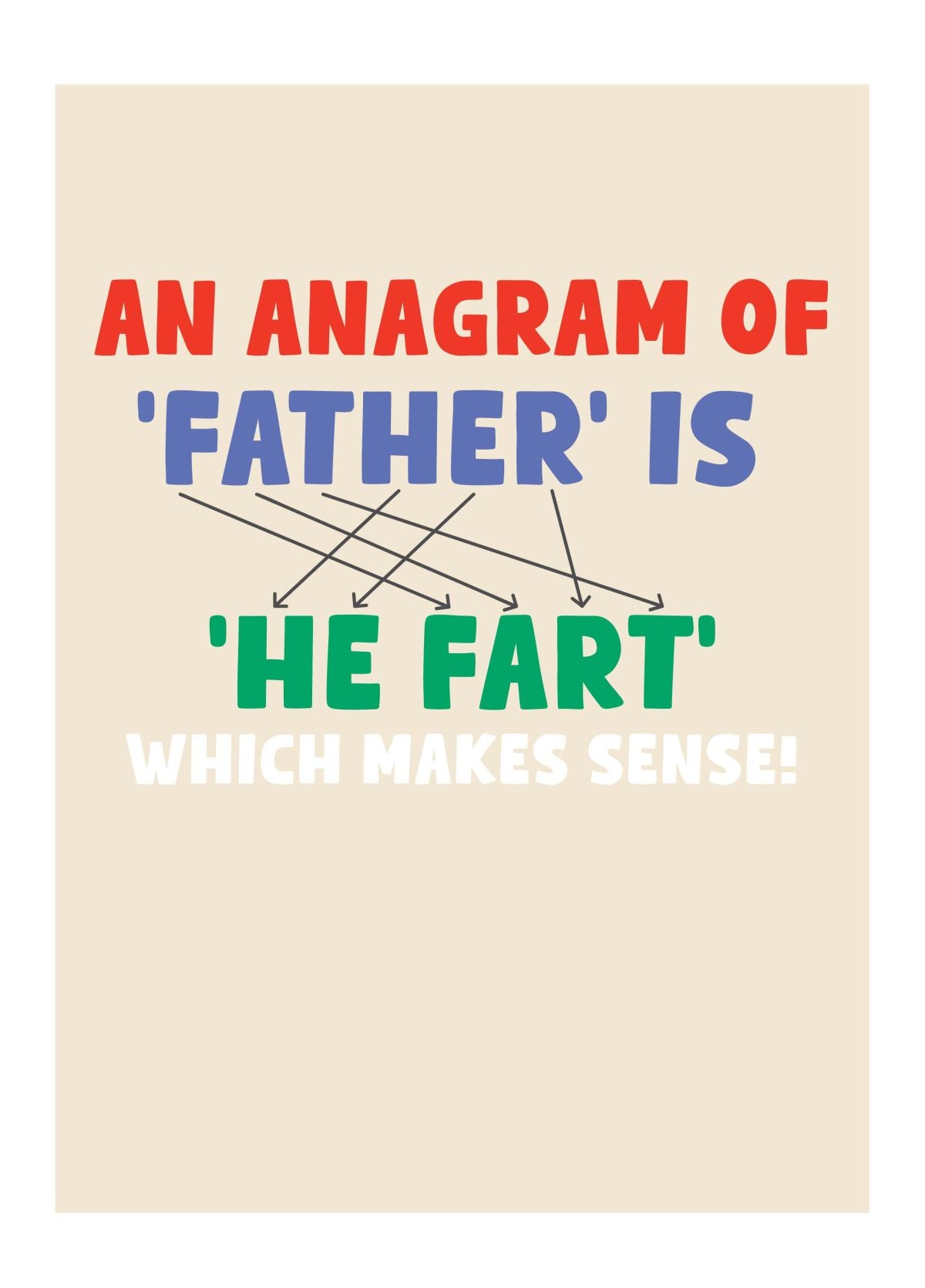 He Fart Anagram Card