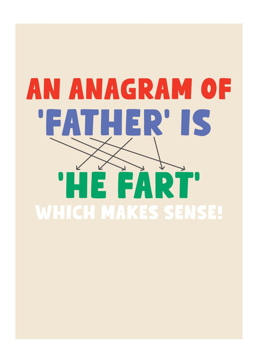 He Fart Anagram Card