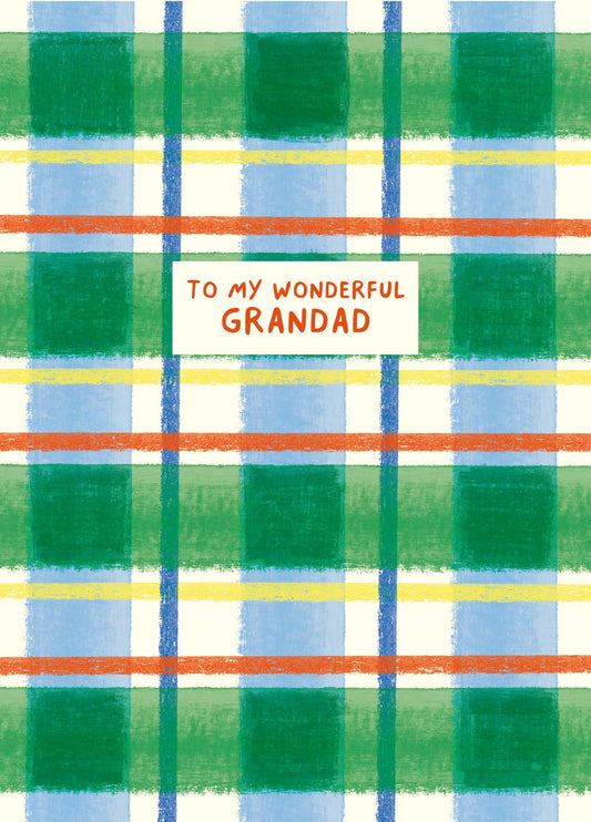 Wonderful Grandad Gingham Card
