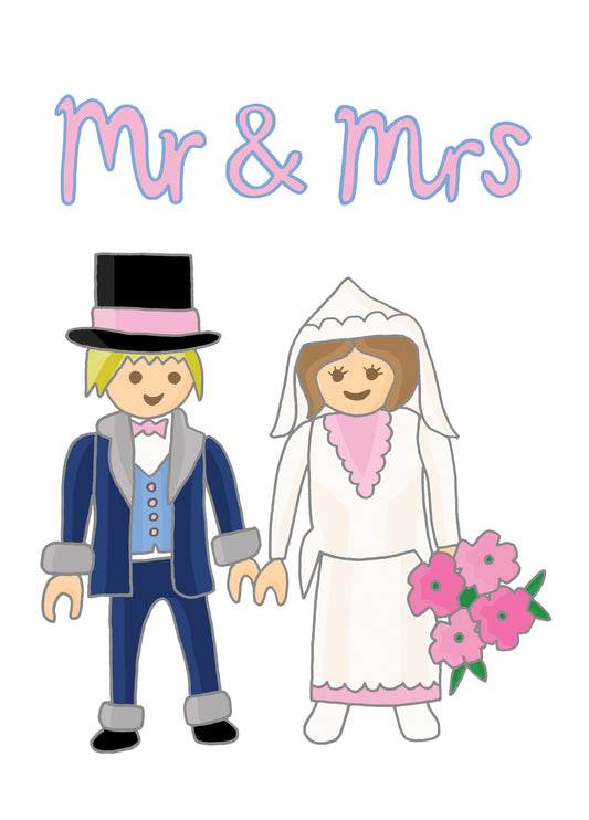 Mr And Mrs Wedding Card