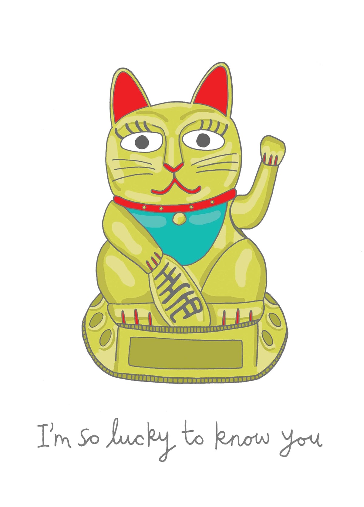 Lucky Chinese Cat Card