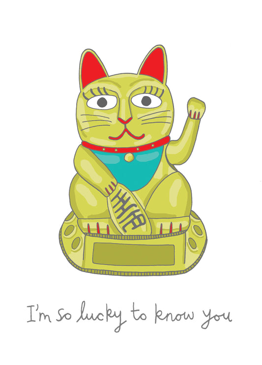 Lucky Chinese Cat Card