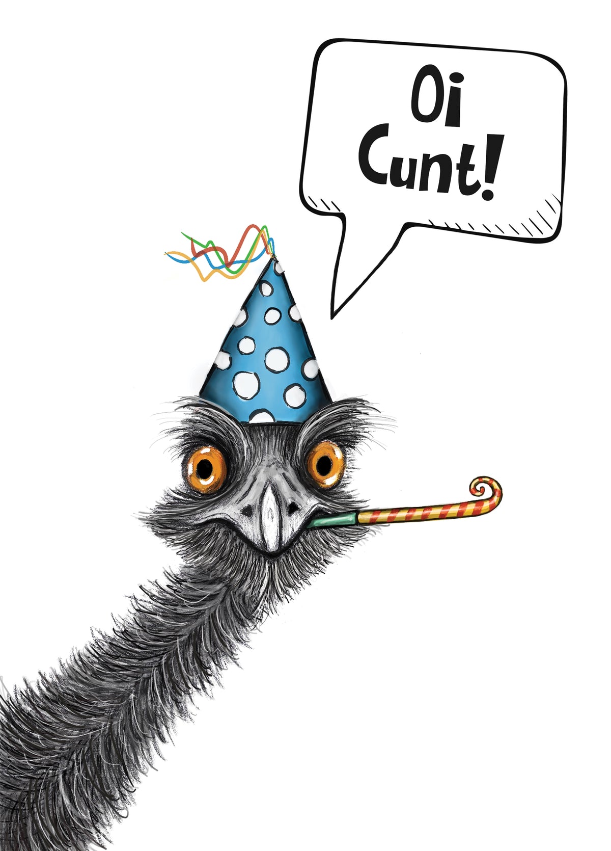 The Potty Mouth Emu Greeting Card