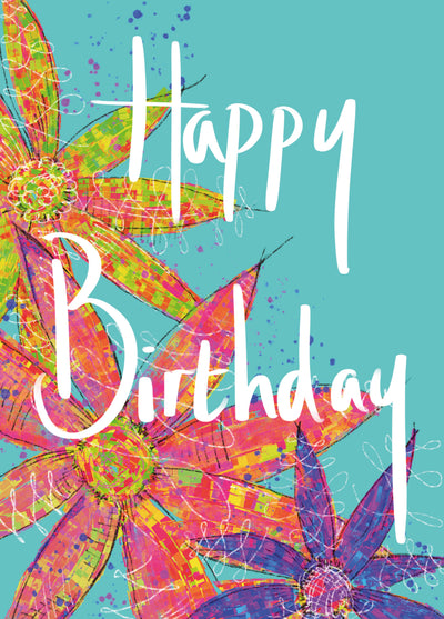 Bright Flower Happy Birthday Card