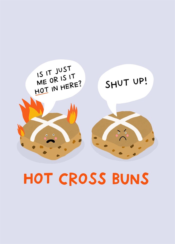 Funny Hot Cross Bun Easter Card