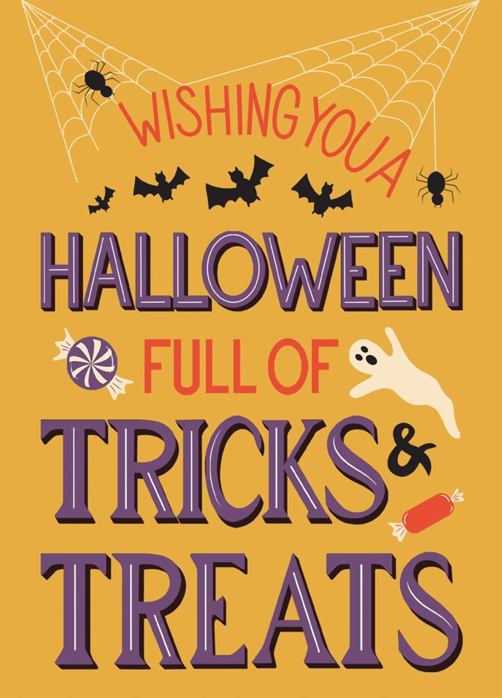 Wishing You A Halloween Full Of Tricks & Treats Card