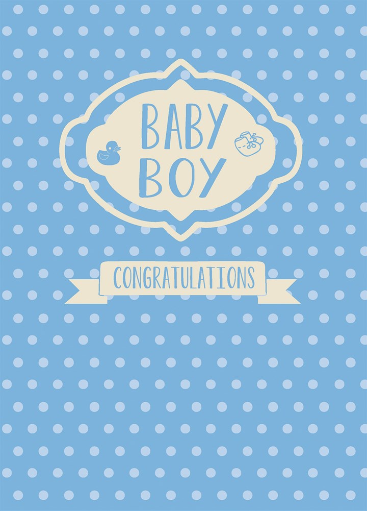 Baby Boy Polka Dots Card