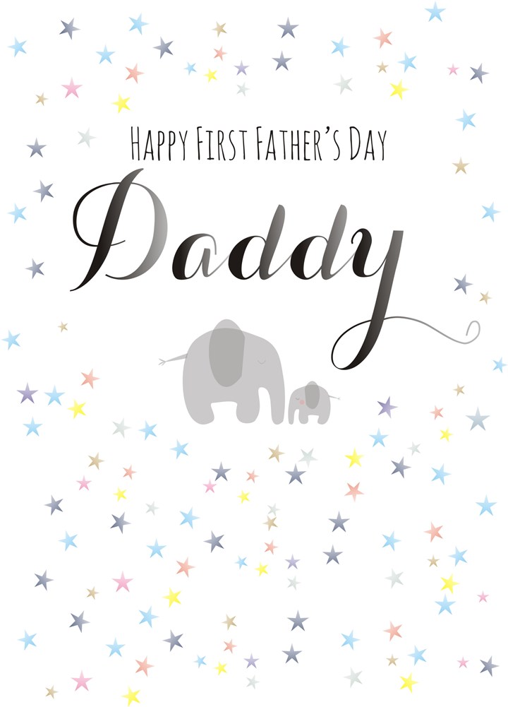 Happy First Father's Day Daddy Elephant Card
