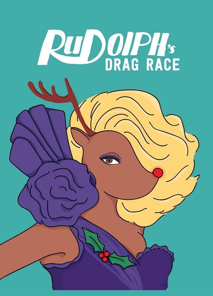 Rudolph's Drag Race Card