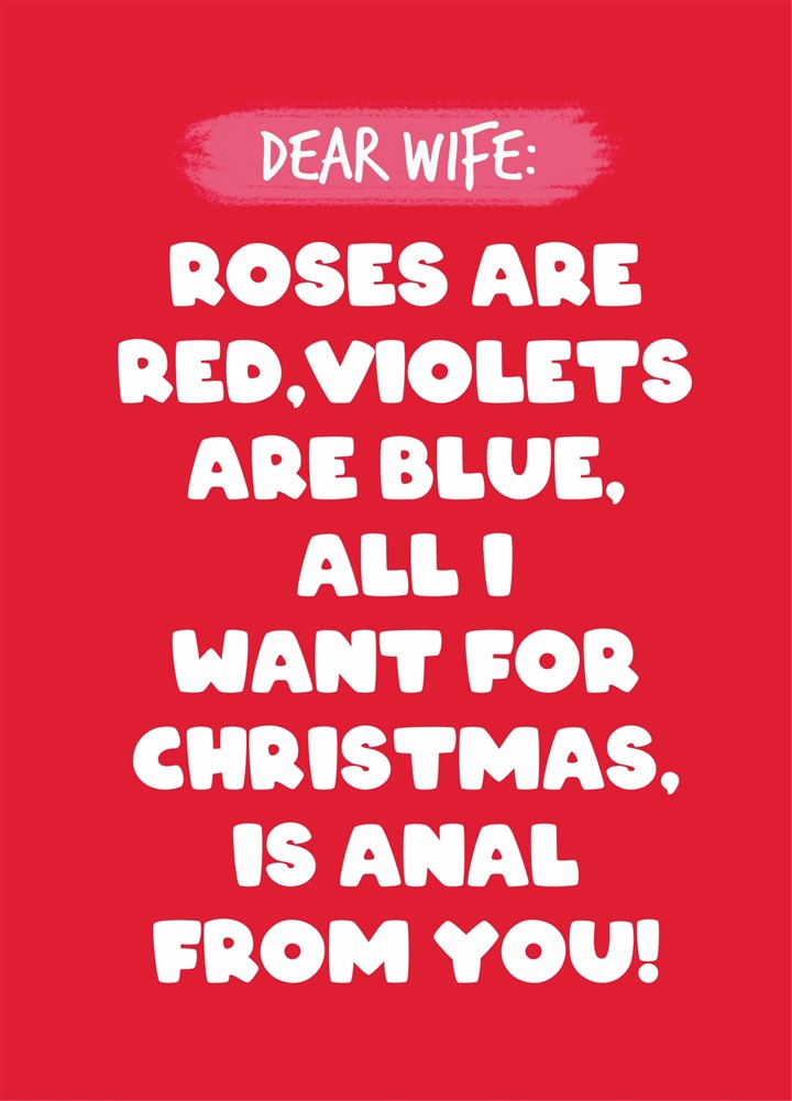 Wife Anal Poem Christmas Card