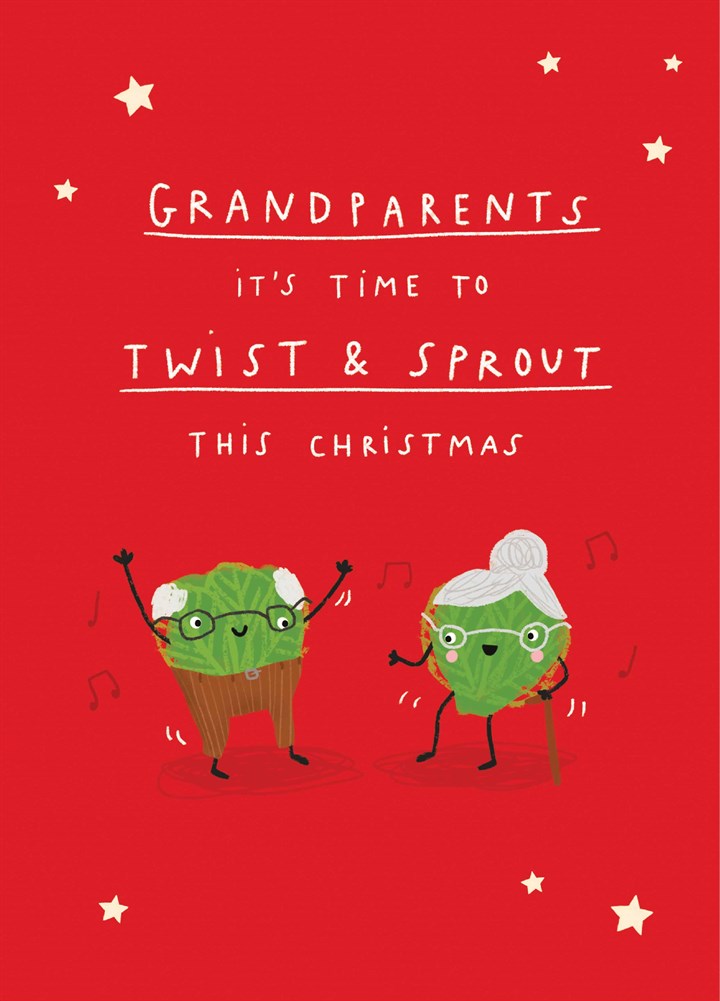 Grandparents Twist & Sprout Christmas Card