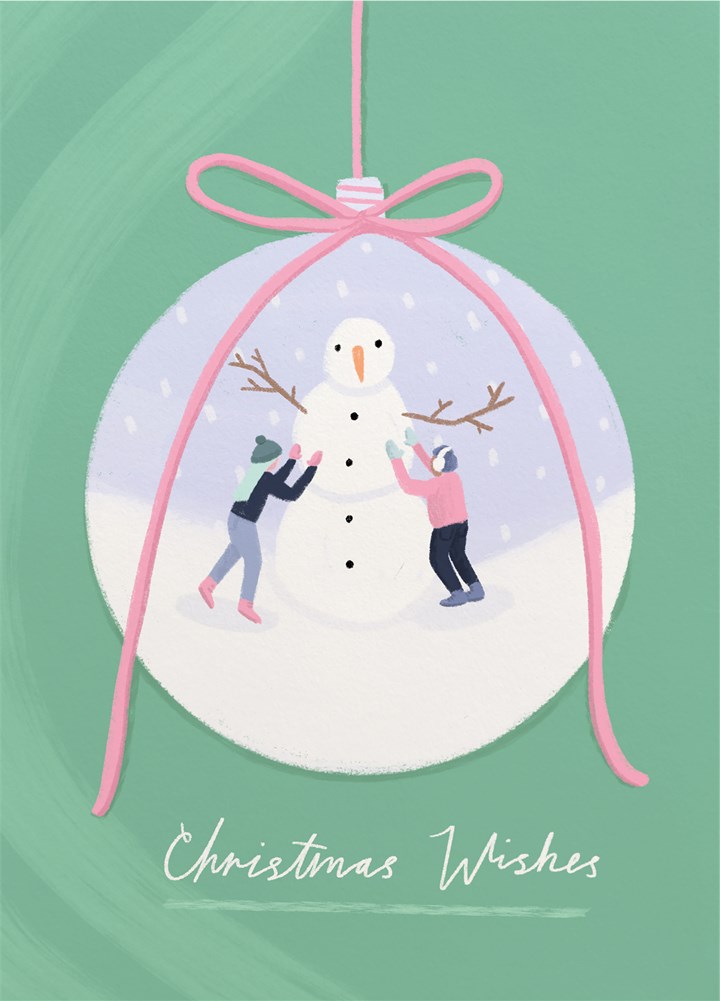 Snowman Bauble Christmas Card