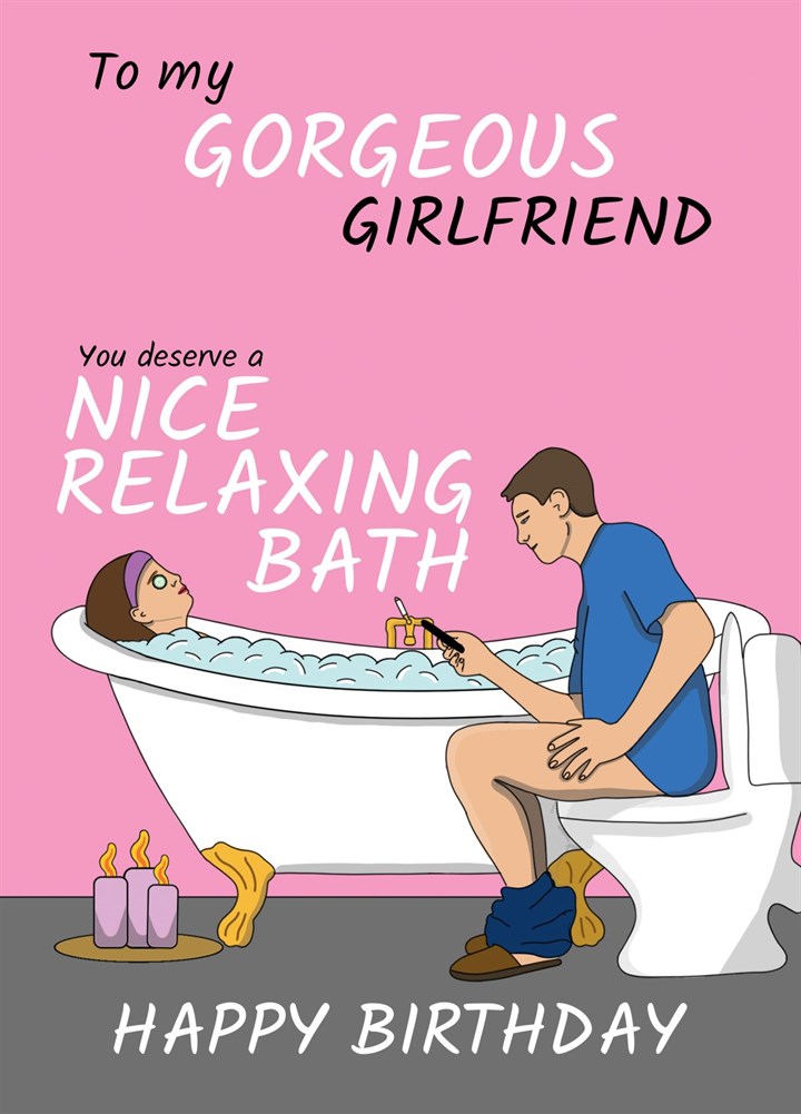 Funny Girlfriend Bath Joke Birthday Card