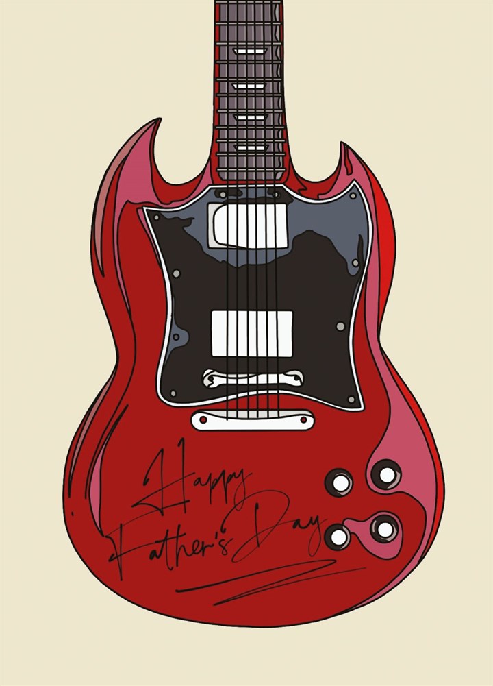 Happy Fathers Day Signature Guitar Rock Card