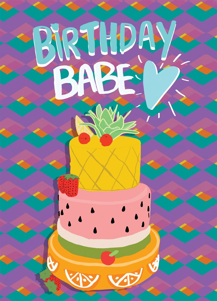 Birthday Babe Cake Card