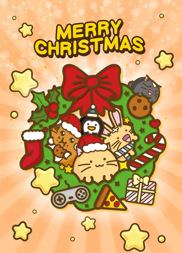 Merry Christmas Cute Wreath Card